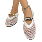 Damen Stilettos mit netzartigem Obermaterial und moderner Schnallenapplikation R&B