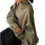 Damen Oversized Pullover mit strukturierten Puffärmeln R&B