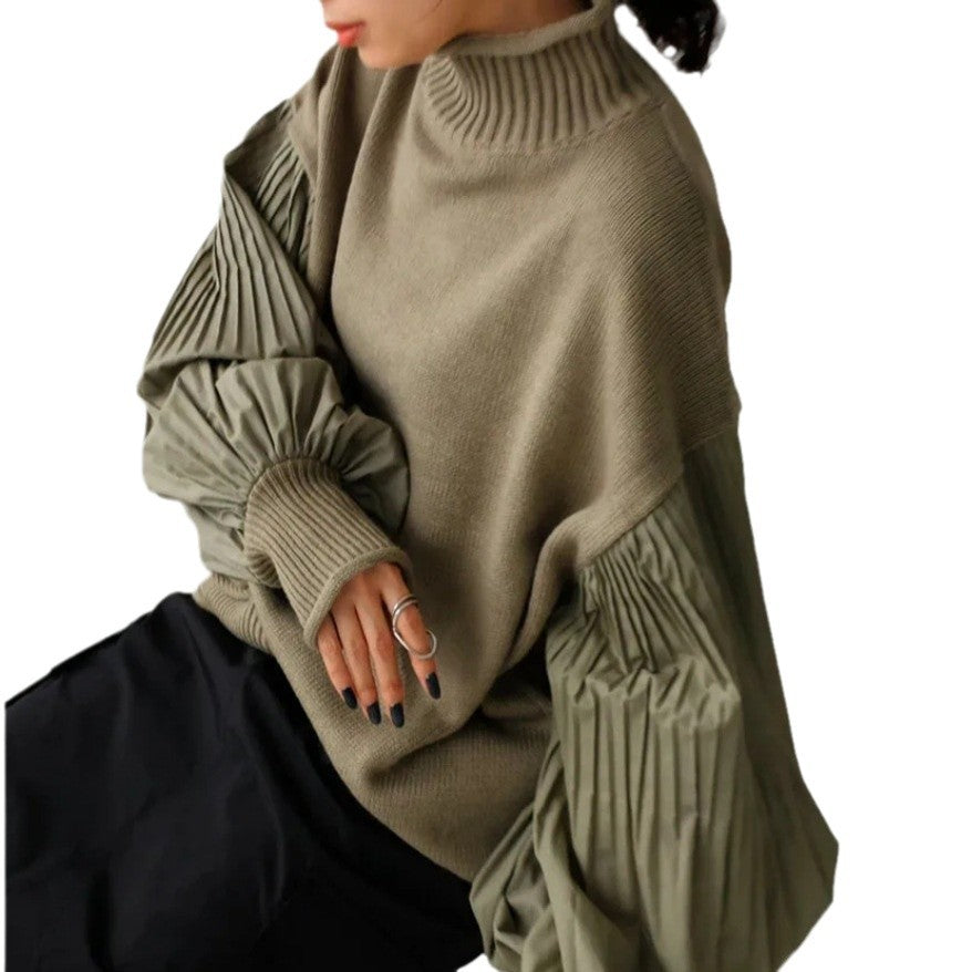 Damen Oversized Pullover mit strukturierten Puffärmeln R&B