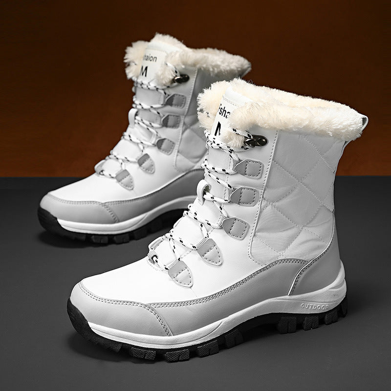 Damen isolierte Winterstiefel mit rutschfester Sohle und warmem Innenfutter