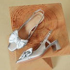 Damen Slingback-Pumps mit Schleife
