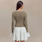 Damen Modisches Kleid mit kontrastierendem Rock