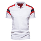 Herren Poloshirt mit modernem Farbblockdesign und atmungsaktiver Baumwollmischung