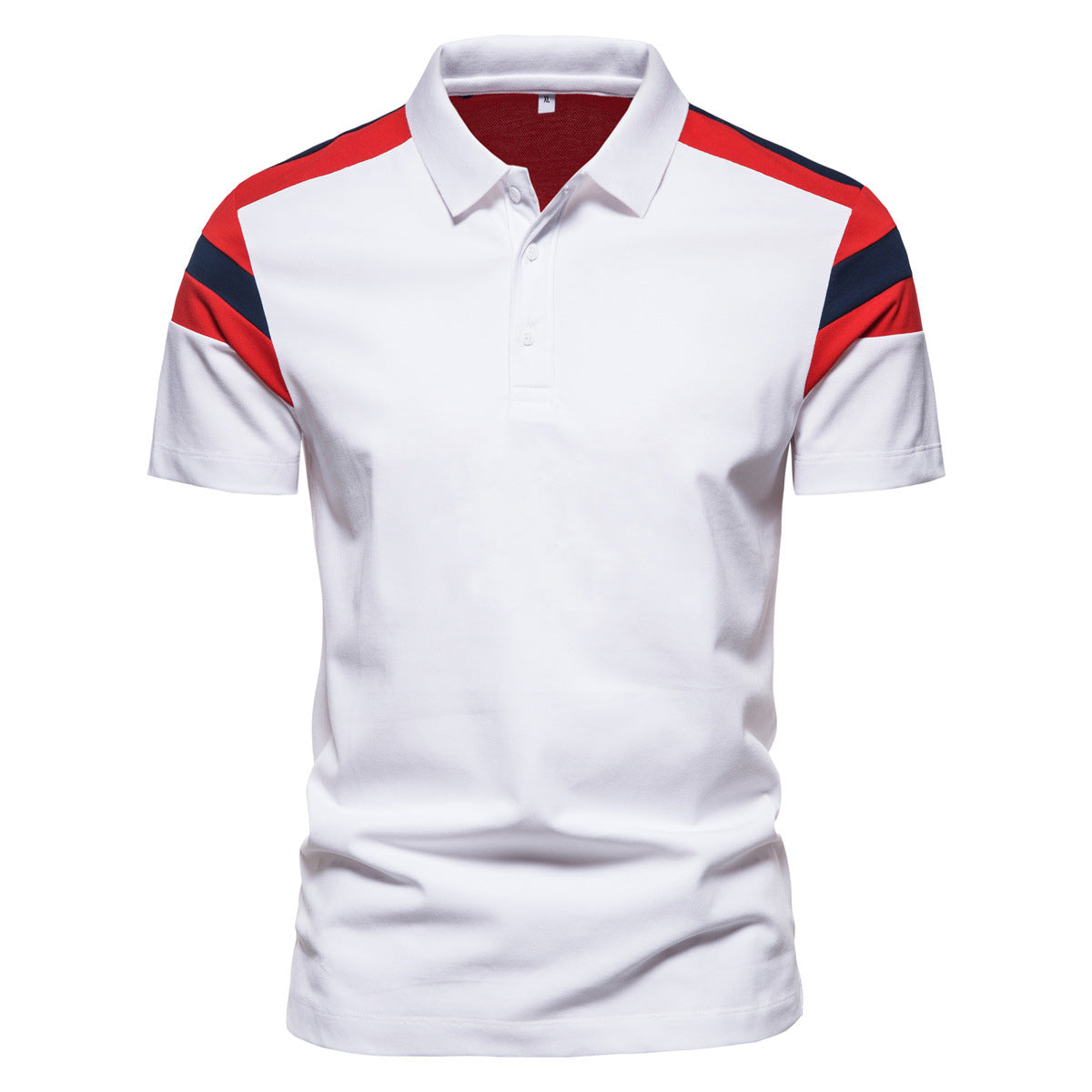 Herren Poloshirt mit modernem Farbblockdesign und atmungsaktiver Baumwollmischung