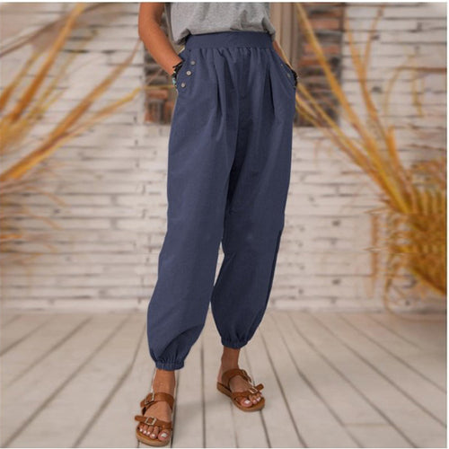 Damen Bequeme Hose mit seitlichen Taschen und Gummibund R&B