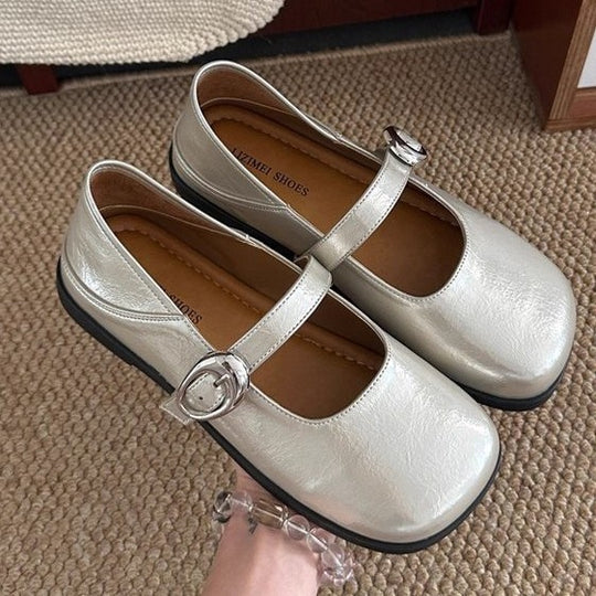 Damen Ballerinas mit modischer Schnallen-Applikation und bequemem Fußbett R&B