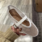 Damen Slingback-Ballerinas aus atmungsaktivem Netzmaterial mit eleganten Riemen
