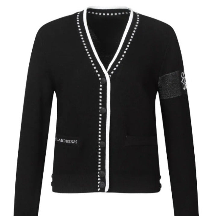 Damen modische Strickjacke mit strukturiertem Design und Taschen R&B