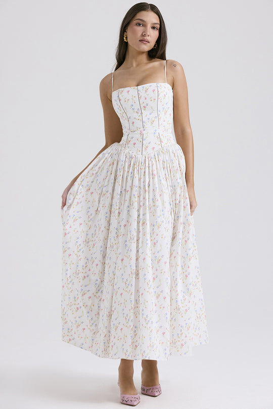 Damen nan tailliertes Korsagenkleid mit Spaghettiträgern und voluminösem Tellerrock R&B