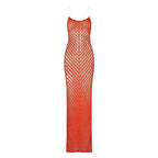 Damen luftiges Netz-Maxikleid mit faszinierendem Design R&B