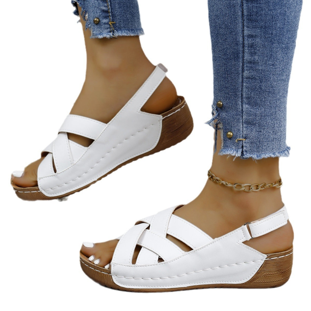 Damen Bequeme Riemchensandalen mit anatomischer Fußbetten- und Luftpolster-Wirkung R&B