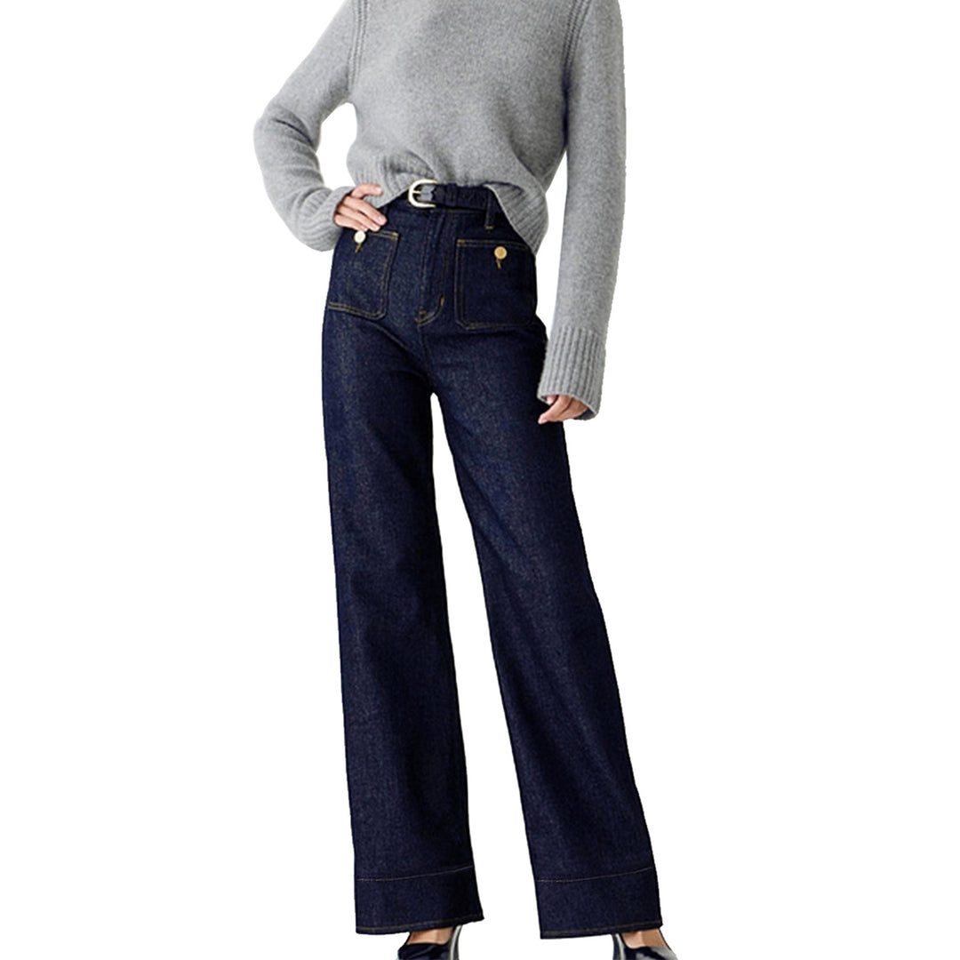 Damen Weite Komfortable Jeans mit hohen Bund R&B
