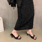 Damen elegante Sling-Pantoletten mit modischem Schleifenakzent R&B