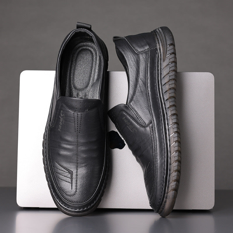 Damen Elegante Slip-On Lederschuhe mit rutschfester Sohle R&B