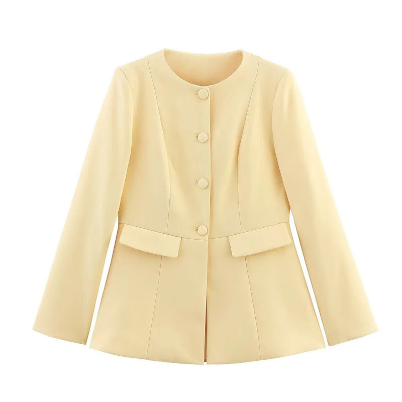 Damen moderne Blazerjacke mit strukturiertem Design R&B