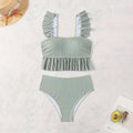 Damen Bikini-Set mit Rüschendetails und hoch tailliertem Slip R&B