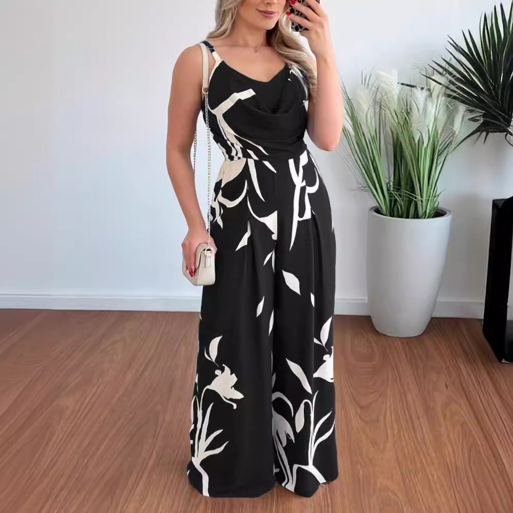 Damen Jumpsuit mit eleganter Drapier-Optik und floralem Design R&B
