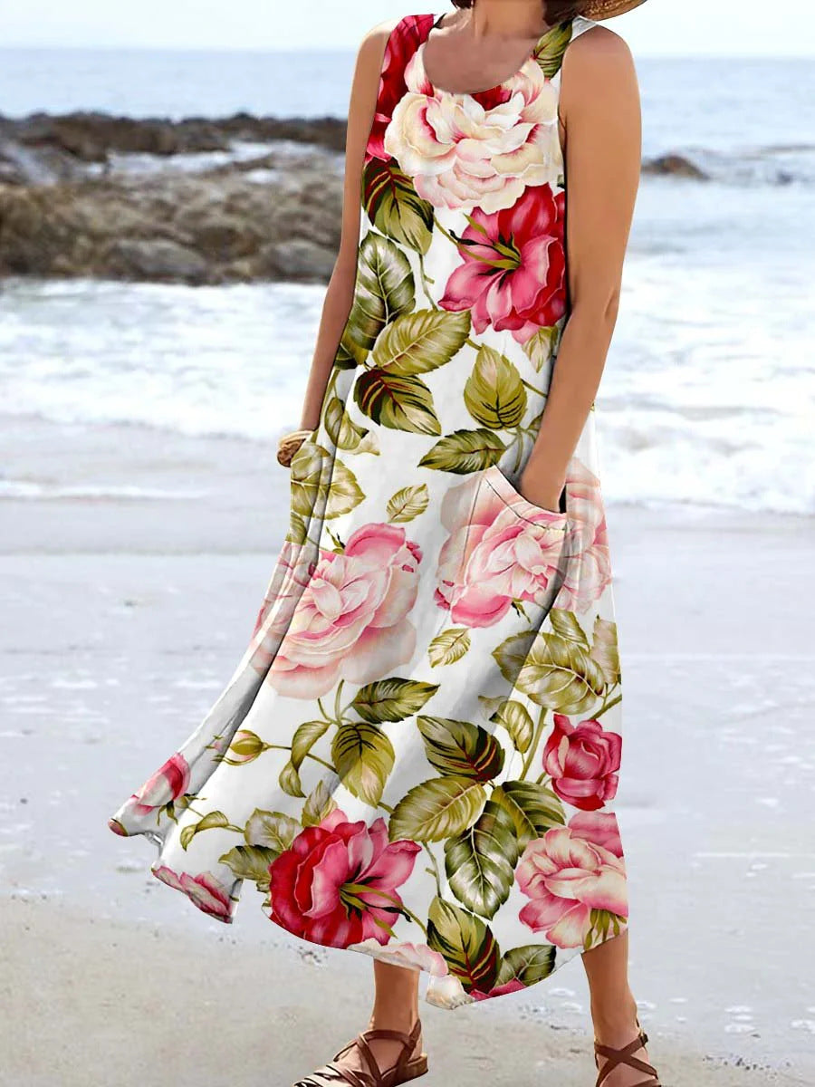 Damen Maxikleid mit floralem Design R&B