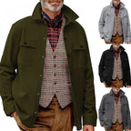 Herren nan Wollmix-Überhemdjacke mit Pattentaschen verdeckter Druckknopfleiste und Hemdkragen R&B