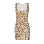 Damen Enges Leopard Kleid R&B