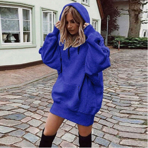 Damen Oversized Kapuzenkleid R&B