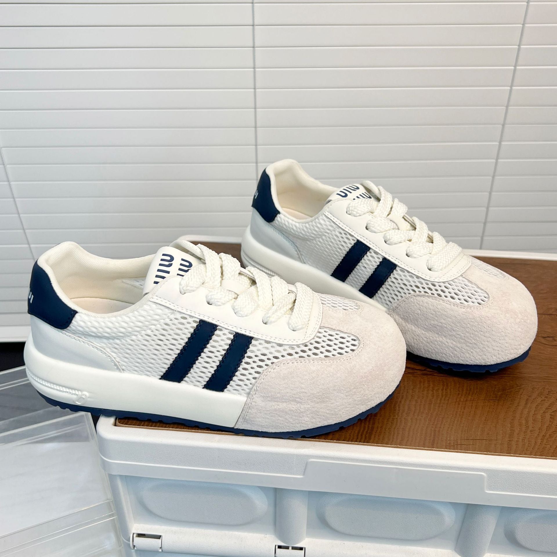 Damen Atmungsaktive Sportliche Sneakers mit innovativem Mesh- und Kunstlederdesign R&B