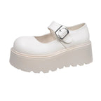 Damen Plattform-Schuhe mit Riemen und modischer Schnalle R&B