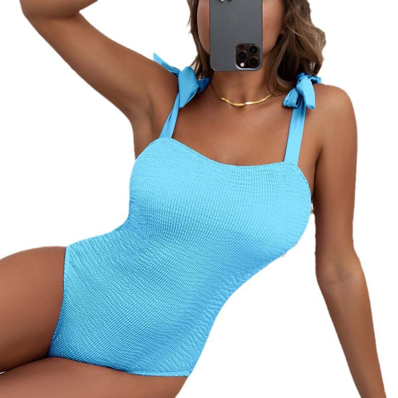 Damen Einteiler Badeanzug mit verspieltem Schleifen-Design und figurformendem Schnitt R&B