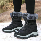 Damen Winterstiefel mit kuscheligem Kunstfellkragen und rutschfester Sohle R&B