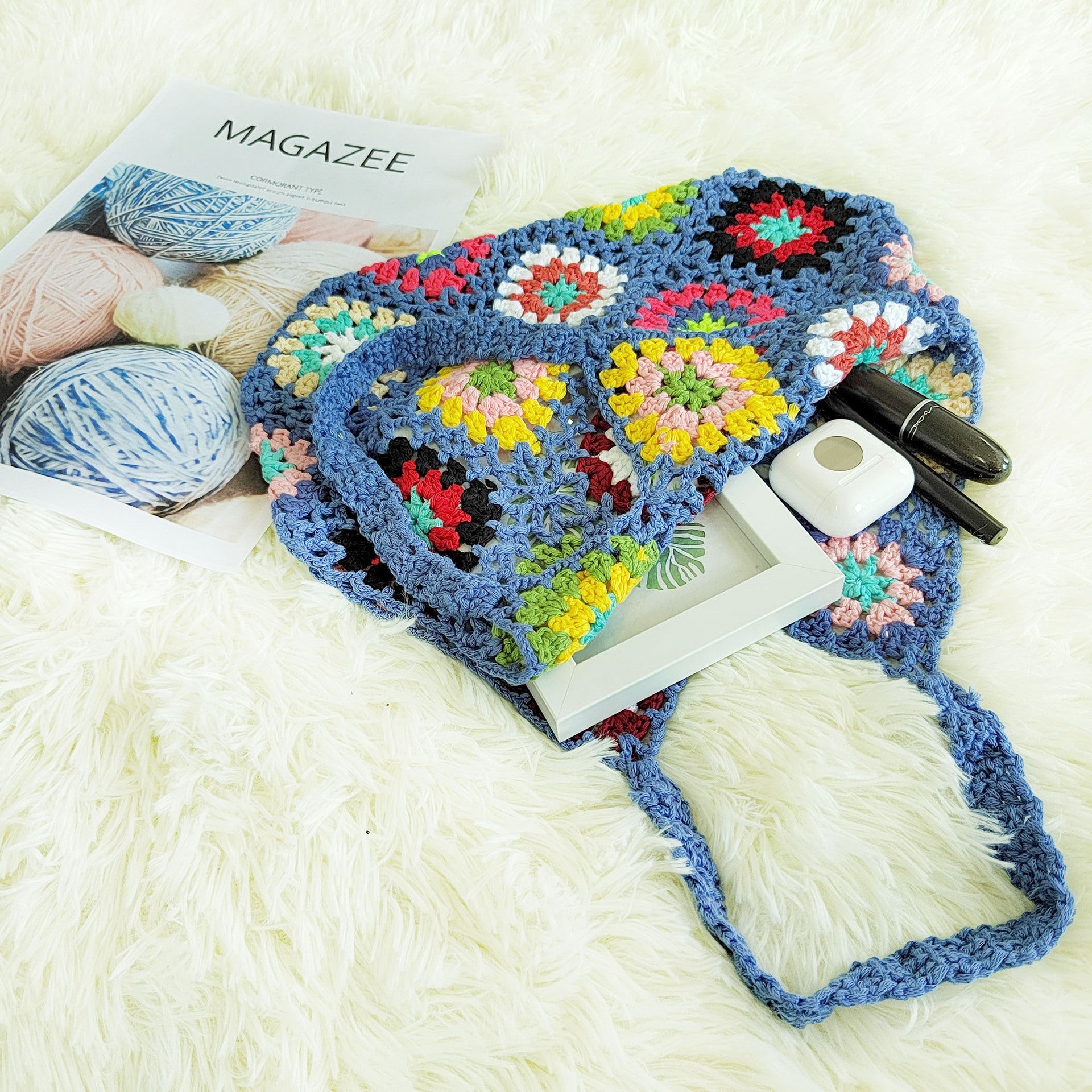 Damen Handgefertigte Häkel-Shopper-Tasche R&B