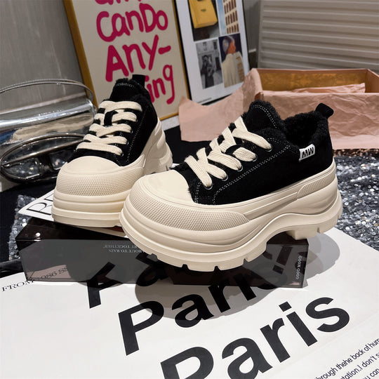 Damen Sneakers mit luxuriösem Fleece-Innenfutter und robustem Plateau R&B