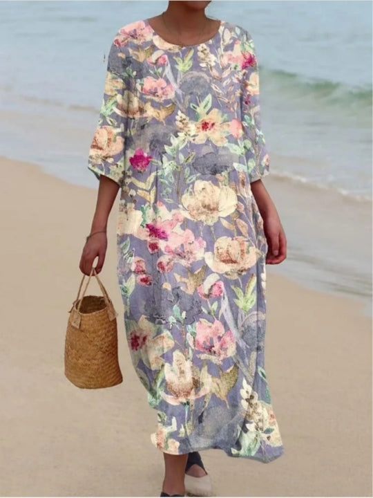 Damen Maxikleid mit floralem Design und lässigem Schnitt R&B