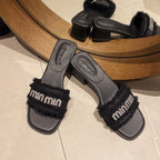 Damen stilvolle Riemensandalen mit Fransen und funkelnden Applikationen EB