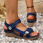 Damen Wedge-Sandalen mit verstellbaren Riemen und atmungsaktivem Obermaterial R&B