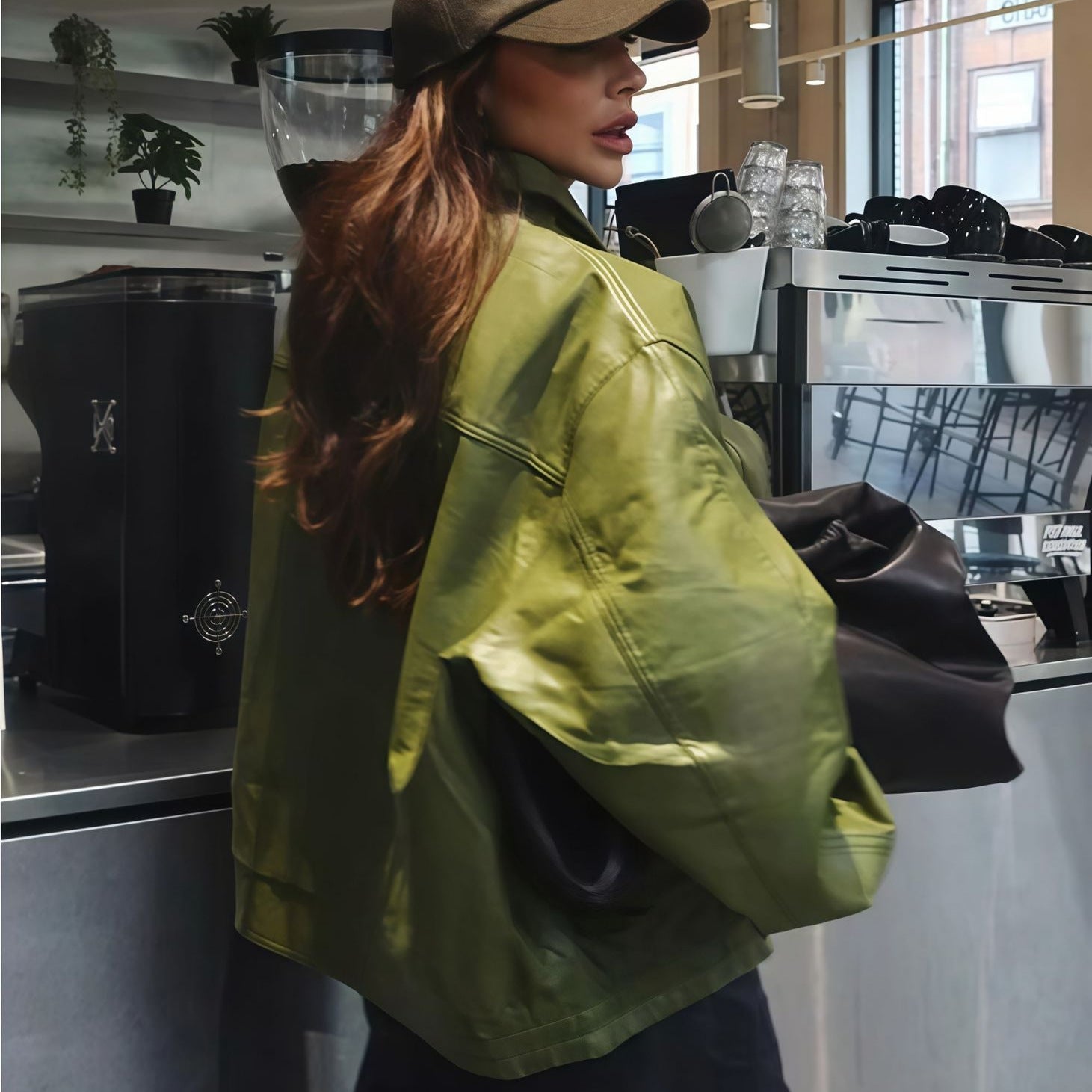 Damen Trendige Oversized-Jacke mit lässigem Schnitt und voluminösen Ärmeln R&B