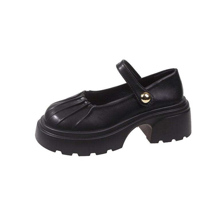 Damen elegante Mary Jane Absatzschuhe mit dekorativem Knopfdetail R&B