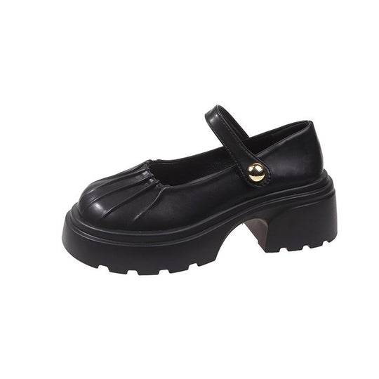 Damen elegante Mary Jane Absatzschuhe mit dekorativem Knopfdetail R&B