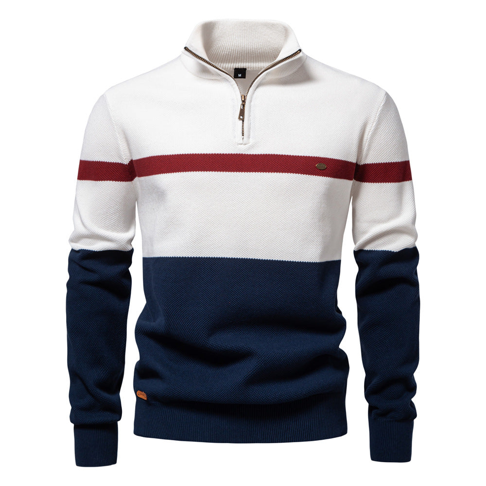 Herren Pullover mit Stehkragen und Zipper
