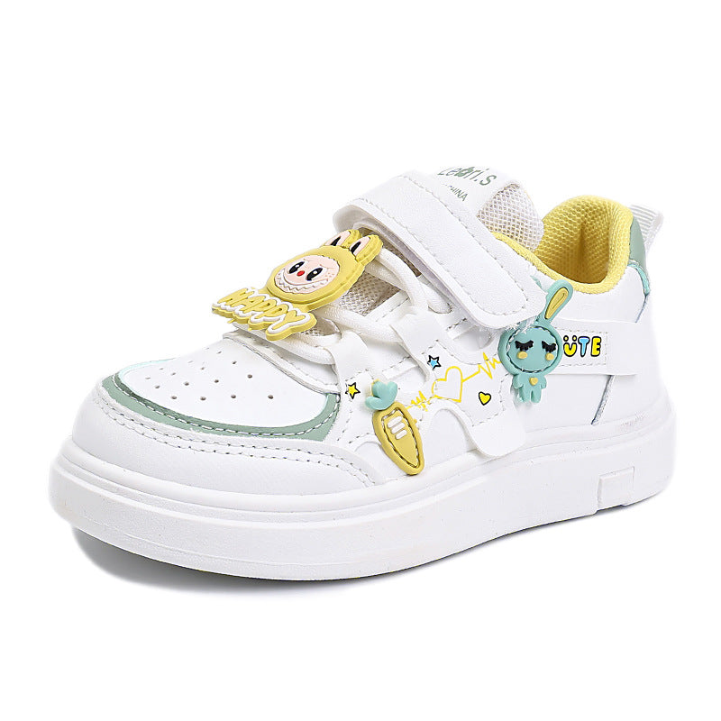 Damen Kindersneaker mit niedlichen Applikationen und praktischem Klettverschluss