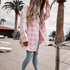 Damen Langarm-Shirtjacke im Chevron-Muster mit praktischen Taschen R&B