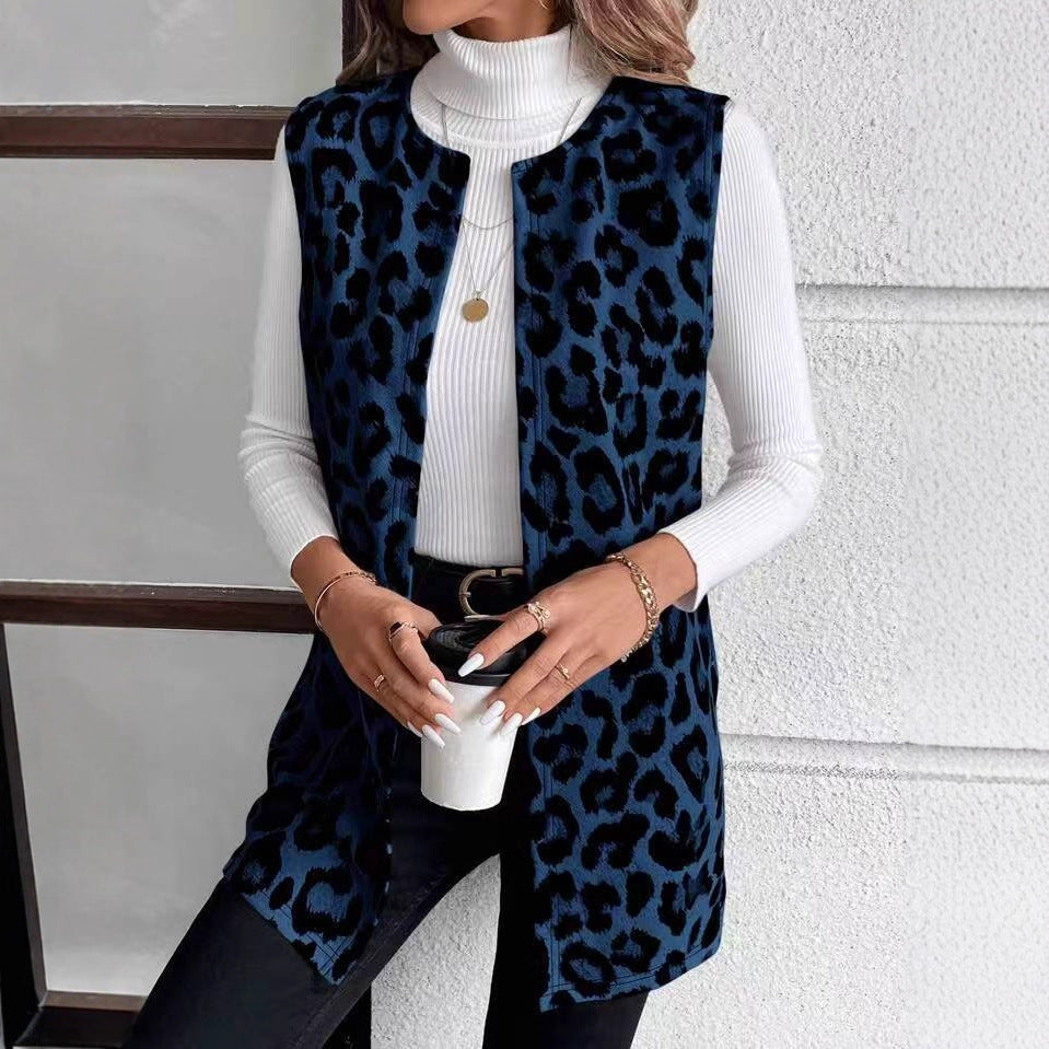 Damen Mode Weste mit Leopardenmuster R&B