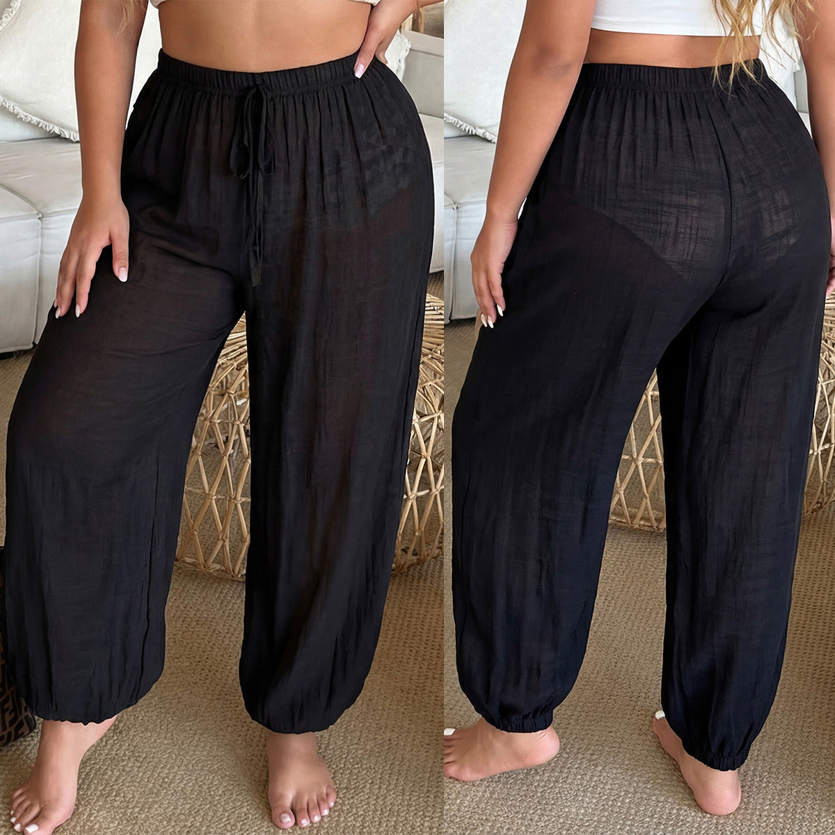 Damen luftige Freizeithose mit elastischem Bund R&B