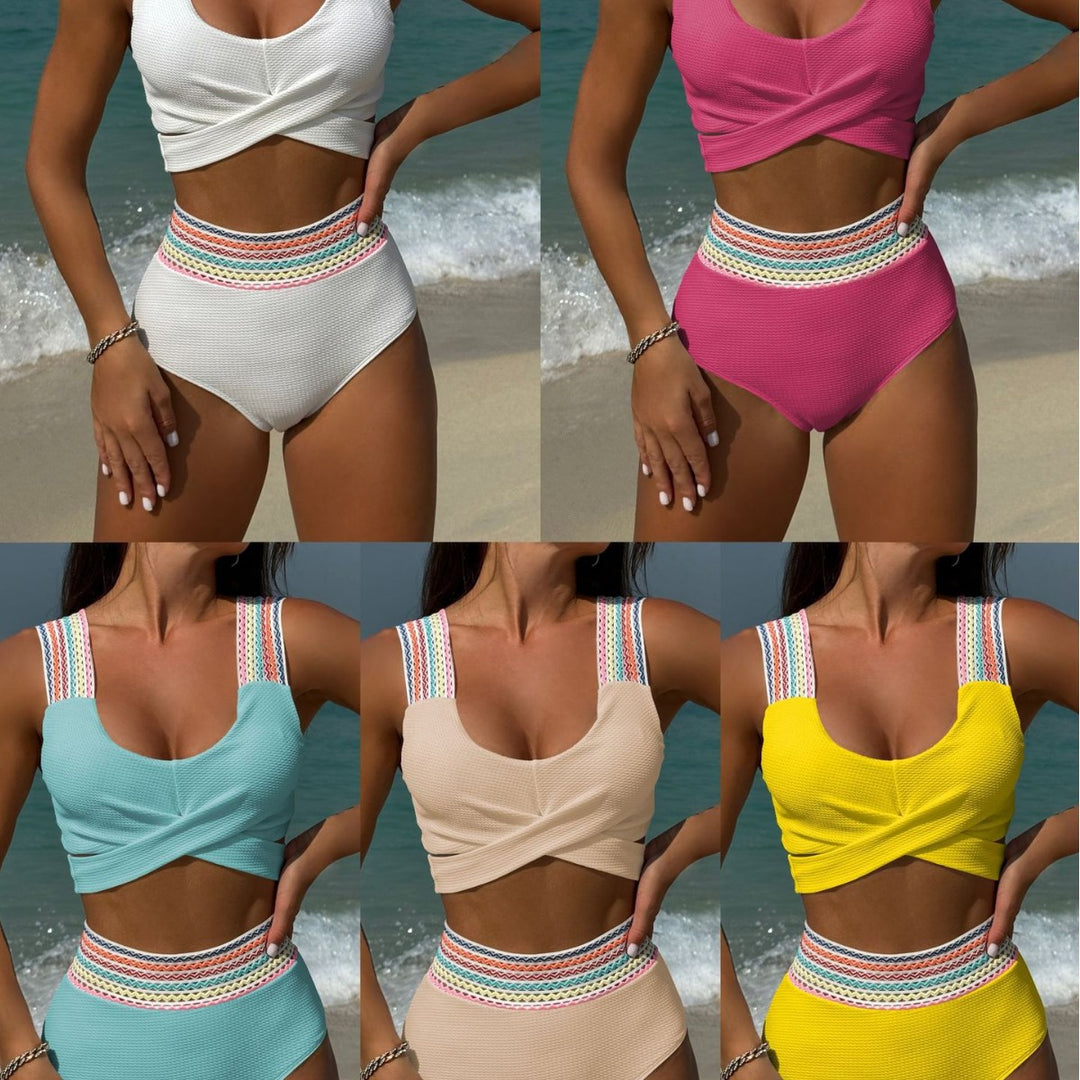 Damen Zweiteiliges Badeanzug-Set mit trendy geflochtenen Trägern R&B