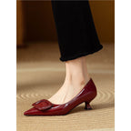 Damen elegante Lackpumps mit modischem Schnallen-Design R&B