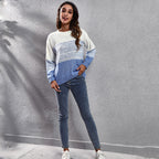 Damen Lässiger Strickpullover mit modernem Farbdruck R&B