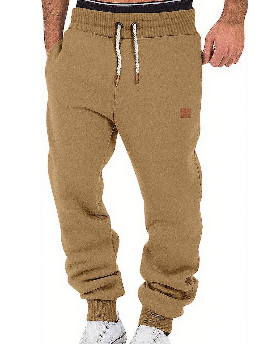 Herren nan komfortable Jogginghose aus hochwertiger Baumwollmischung mit elastischem Bund Kordelzug und Bündchen R&B