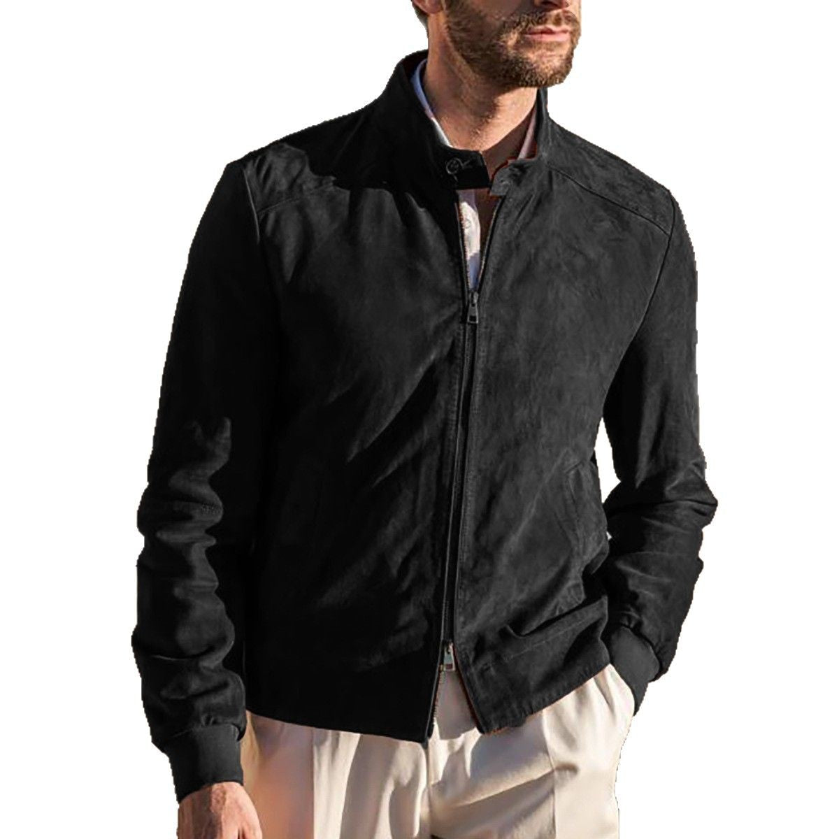 Herren luxuriöse Wildlederjacke R&B