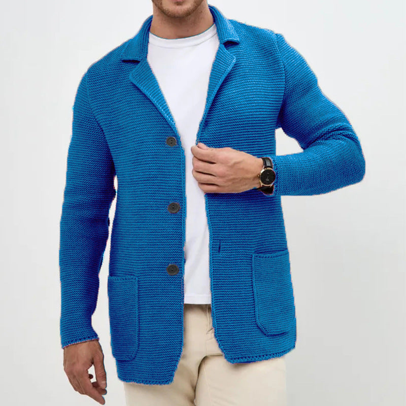 Herren Strickjacke mit warmem Schalkragen und praktischen Taschen R&B