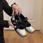 Damen elegante Ballerinas mit R&Brnem Riemchen-Design R&B