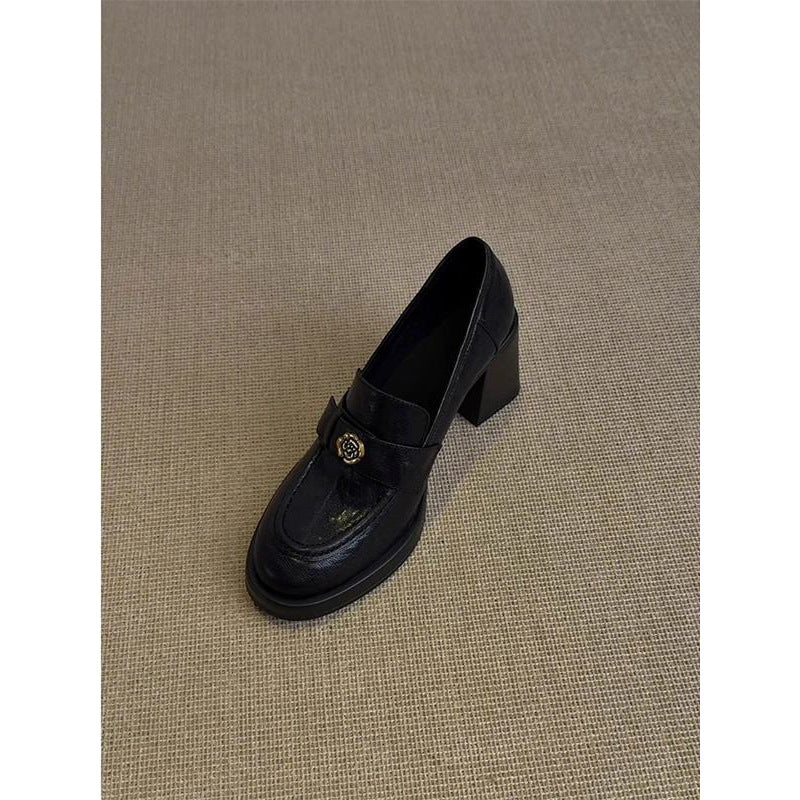 Damen klassisch-elegante Loafers mit Blockabsatz R&B